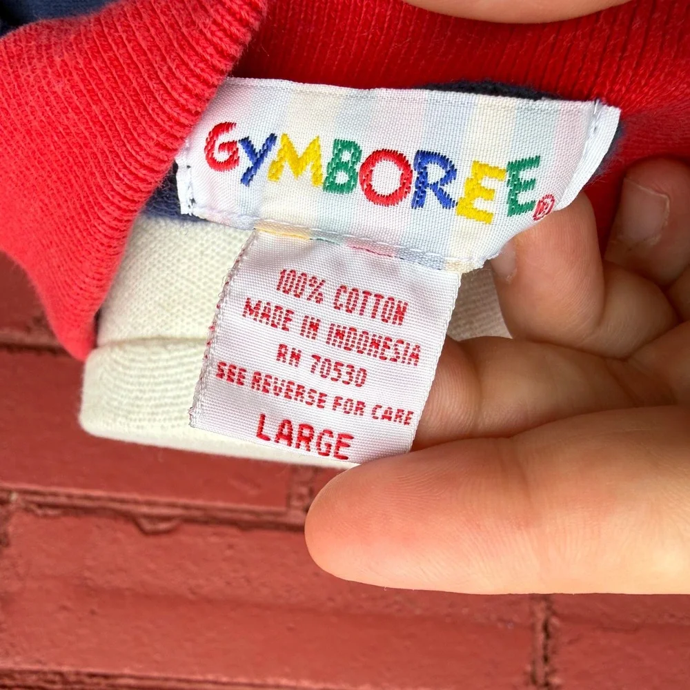 Vintage Gymboree 90s 1/4 Zip Pullover Soccer Patch Colorblock Rainbow Tags
